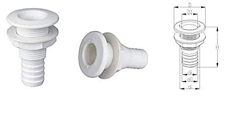 Seaflo Thru Hull Fitting Through Hull (0.75'' 3/4'', 10-Pack)