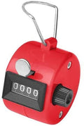 Hand Tally Counter 4 Digit Number Dual Clicker Golf Handy Convenient (Red)