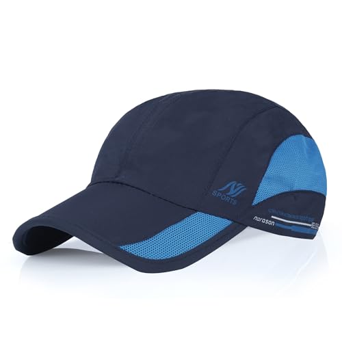 Aavjo Polyester Quick Dry Baseball Cap Hat Topi For Men Women L Beach Cricket Sports Running Cap (Blue), Large