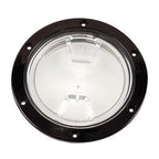 Beckson 4'' Clear Center Screw Out Deck Plate - Black