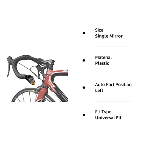 Sprintech Road Drop Bar Rearview Bike Mirror - Cycling Safety Mirror - Single For Left Side Dropbar (Black)