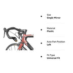 Sprintech Road Drop Bar Rearview Bike Mirror - Cycling Safety Mirror - Single For Left Side Dropbar (Black)
