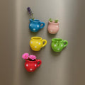 Qshi Studio Ceramic Fridge Magnets  Polka | Tiny Decorative Attractive Flower Vase For Fridge Or Steel Cupboard | Cute Small Pl