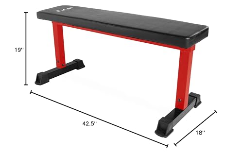 Cap Barbell Flat Weight Bench, Red