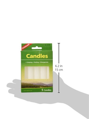Coghlan'S Candles 5-Pack - Long-Lasting Paraffin Emergency Candles For Camping, Survival, Outdoor Lighting, Backpacking, Smokele