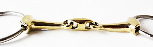 Prorider Loose Ring Pinchless Lozenge Dog Bone Ss Brass 4-1/2'' Horse Bit 35558A