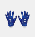 Under Armour Boys' F9 Nitro Football Gloves, (400) Royal/Capri/Metallic Silver, Small