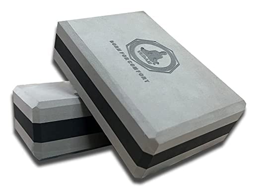 Vedam High Density EVA Foam Yoga Block Set of 2 For Men & Women | Improve Strength & Aid Balance (Grey Black)