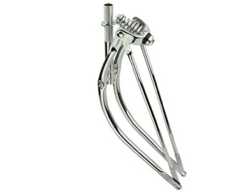 Lowrider 26'' Bent Spring Fork 1'' Chrome. Bike Fork, Bicycle Fork, Bike Fork Bicycle Fork, Beach Cruiser Fork, Stretch Cruiser 