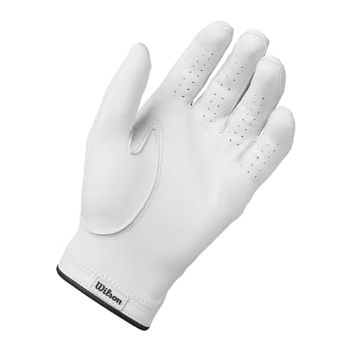 Wilson Men'S Conform Golf Glove - Left Hand, White/Black, Medium