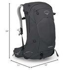 Osprey Stratos 34L Mens Hiking Backpack, Tunnel Vision Grey, One Size