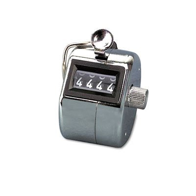 Tally I Hand Model Tally Counter, Registers 0-9999, Chrome