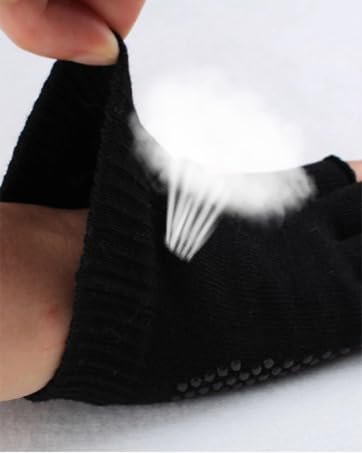 Yl Trd V 2 Packs Of Non Slip Fingerless Yoga Gloves Exercise Gloves Workout Gloves (Transparent Dots)
