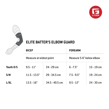 G-Form Elite 2 Batter'S Baseball Elbow Guard - Elbow Pads - Forearm Guards - Black, Youth