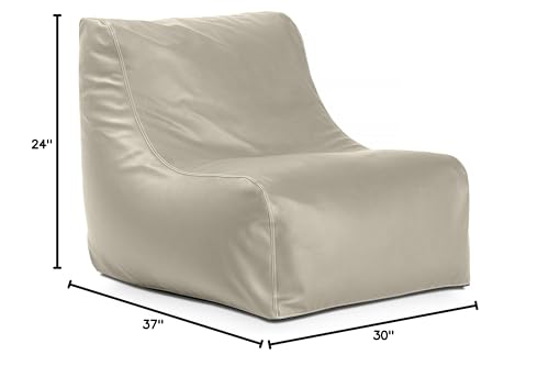 Jaxx Ponce Nautical Edition - Bean Bag Chair For Boat, Yacht & Watersports - Marine Vinyl, Mineral Gray