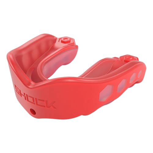 Shock Doctor Gel Max Mouth Guard, Heavy Duty Protection & Custom Fit, Youth, Red