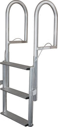 JIF Marine Retractable Sliding Dock Lift Ladder - 7-Step (84) Aluminum Dock Ladder with Standard 2 Non-Slip Steps, Lift-Up Stora