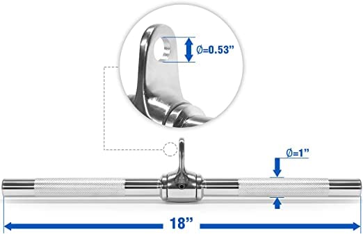 Yes4All Combo Tricep Rope, V-Shaped Bar & Revolving / Rotating Straight Bar - V-Shaped Press Down Bar - Tricep Rope Pull Down -