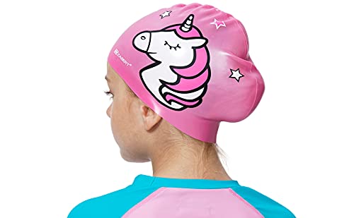 Zabert Girls Kids Swim Cap Hat,Swimming Caps Hats For Girls Toddler Baby Long Hair Braids & Dreadlocks - Silicone Waterproof Pin