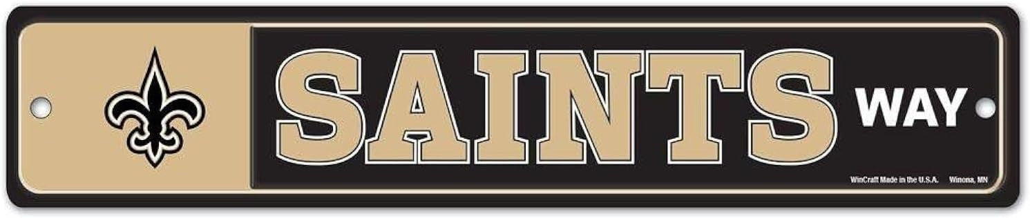 New Orleans Saints Sign 3.75x19 Plastic Street Style - Special Order