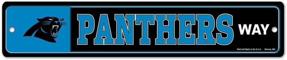 Carolina Panthers Sign 3.75x19 Plastic Street Style - Special Order