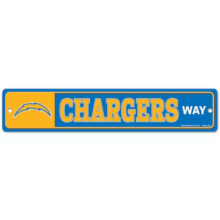 Los Angeles Chargers Sign 3.75x19 Plastic Street Style - Special Order