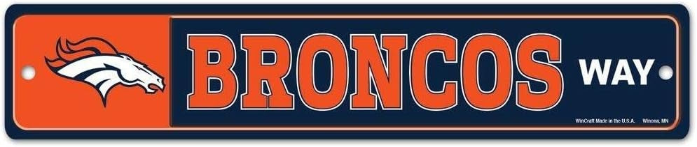 Denver Broncos Sign 3.75x19 Plastic Street Style - Special Order