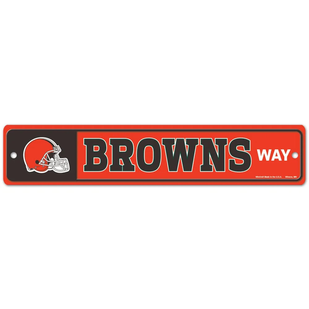 Cleveland Browns Sign 3.75x19 Plastic Street Style - Special Order