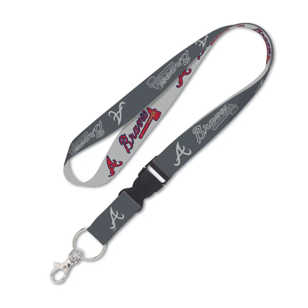 Atlanta Braves Lanyard with Detachable Buckle Charcoal - Special Order