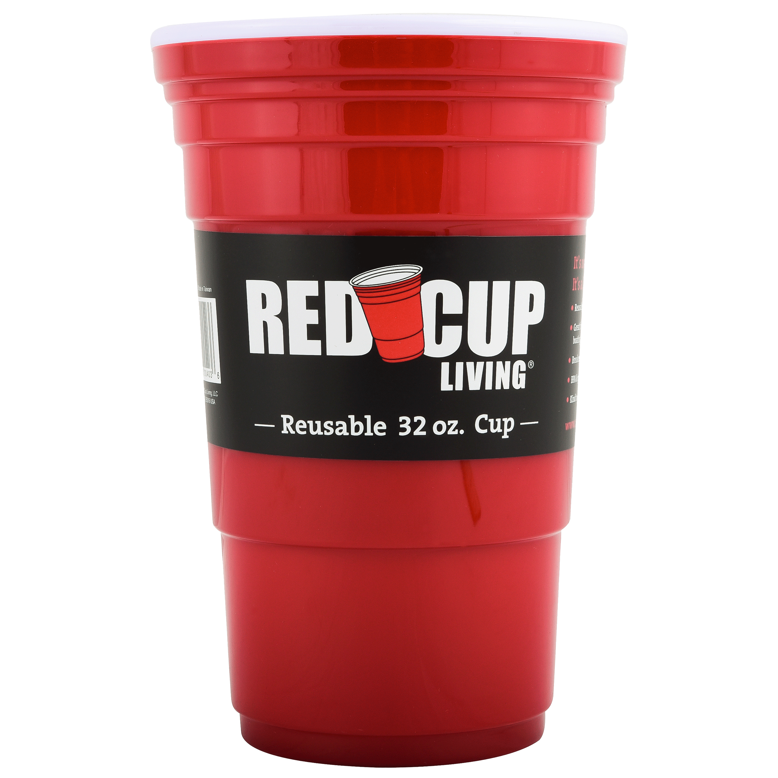 Redcupliving 32oz Reusable Party Cups, Pack of 6, Leakproof & BPA-Free