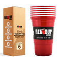 Redcupliving 32oz Reusable Party Cups, Pack of 6, Leakproof & BPA-Free