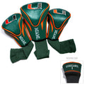 Miami Hurricanes Golf Club 3 Piece Contour Headcover Set - Special Order