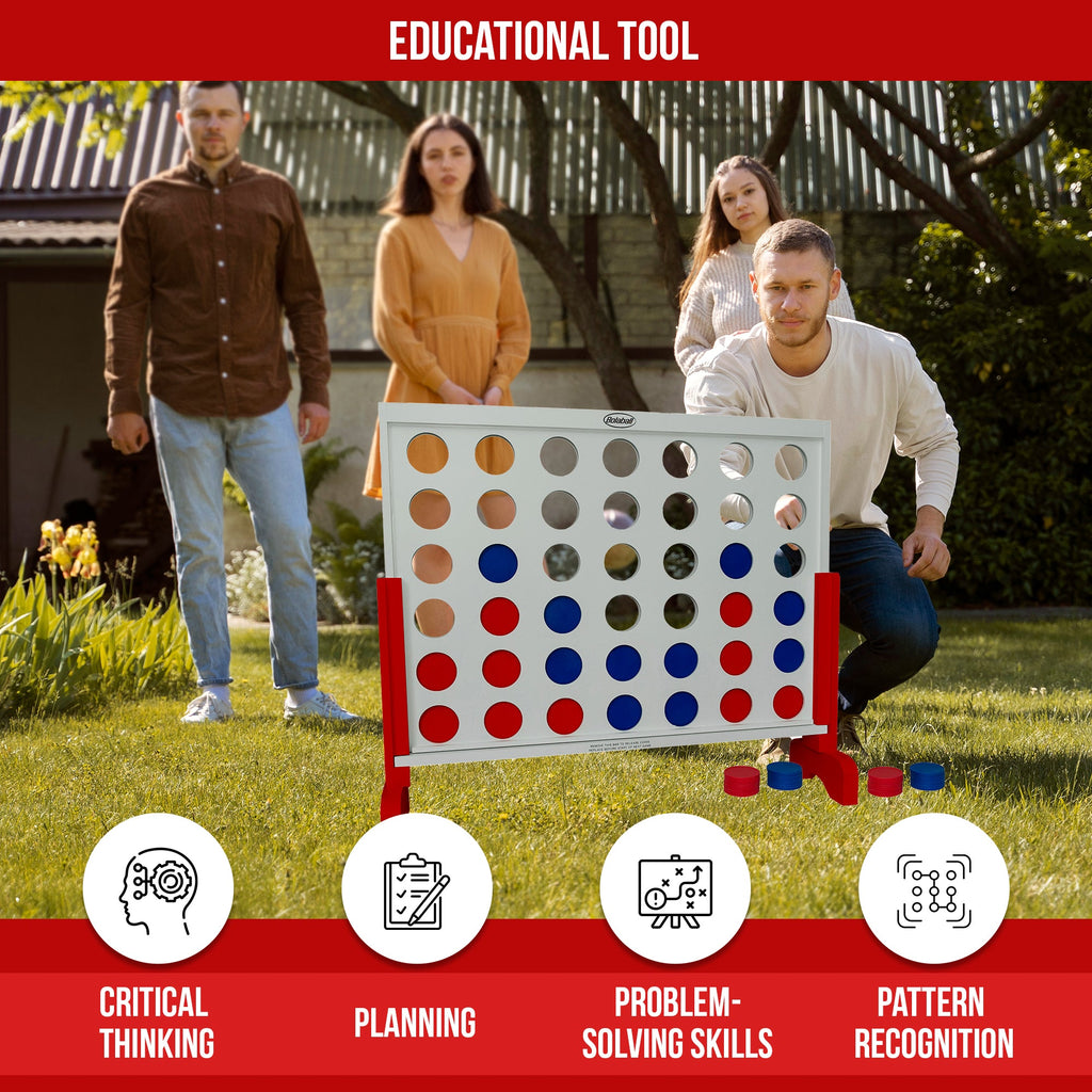 Bolaball 4 in a Row Game - Giant Wooden Outdoor & Indoor Game for Kids & Adults, White, Model 317583