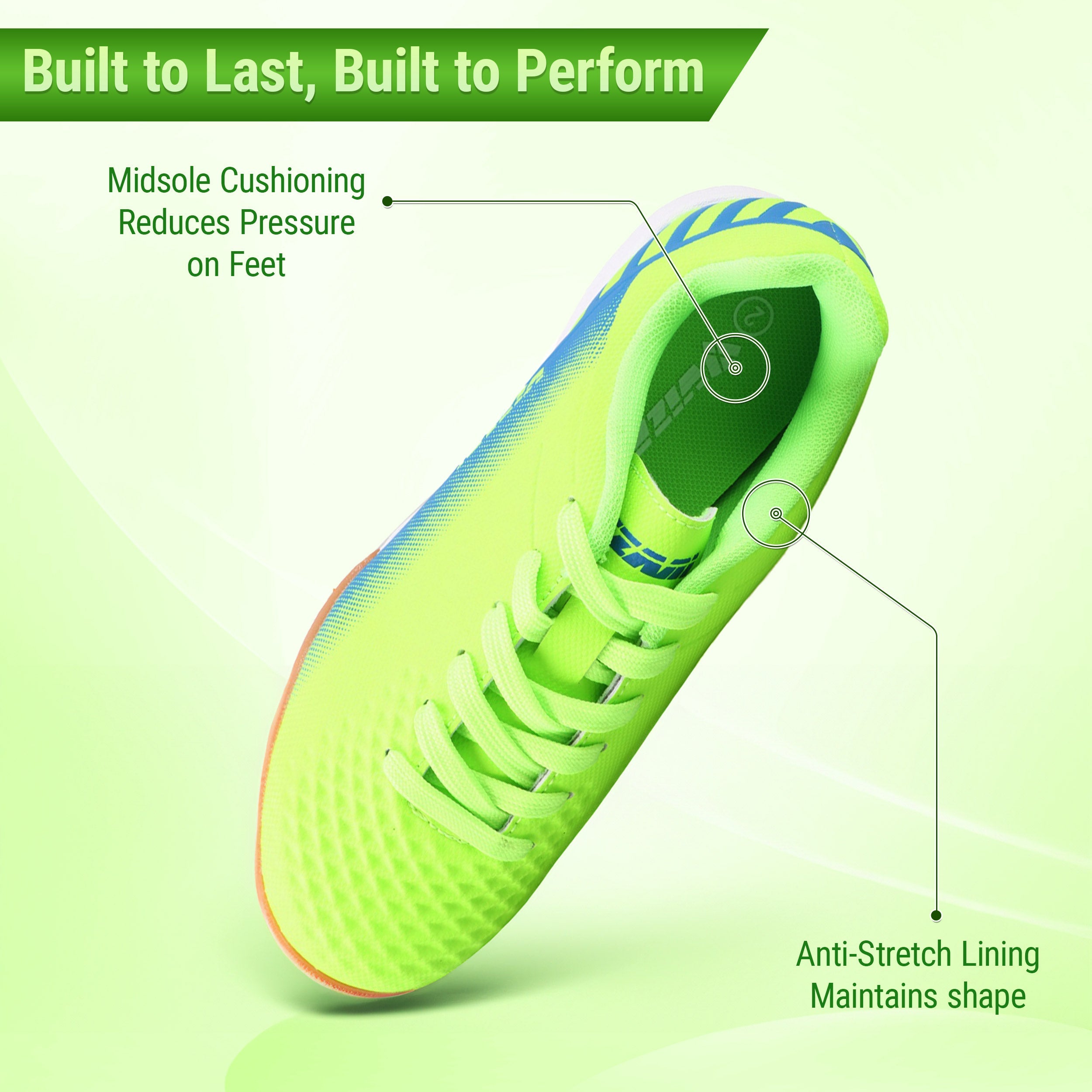 Santos JR Indoor Soccer Shoes -Green/Blue - Vizari Sports
