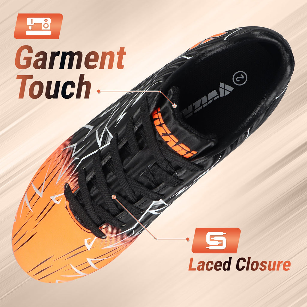 Vizari Lucia Junior Firm Ground Soccer Cleats - Black/Orange