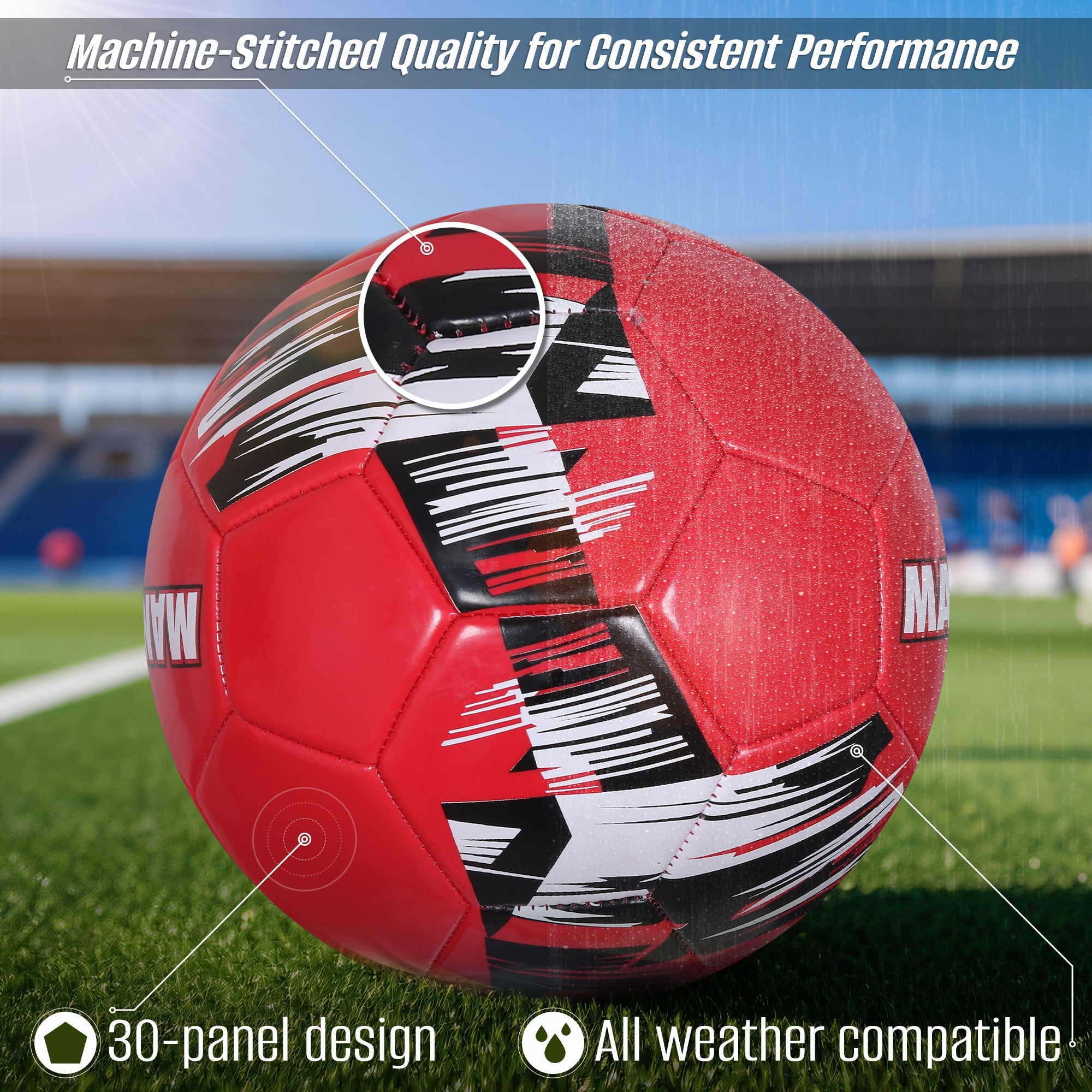 Club Team Soccer Balls - Manchester Red - Vizari Sports