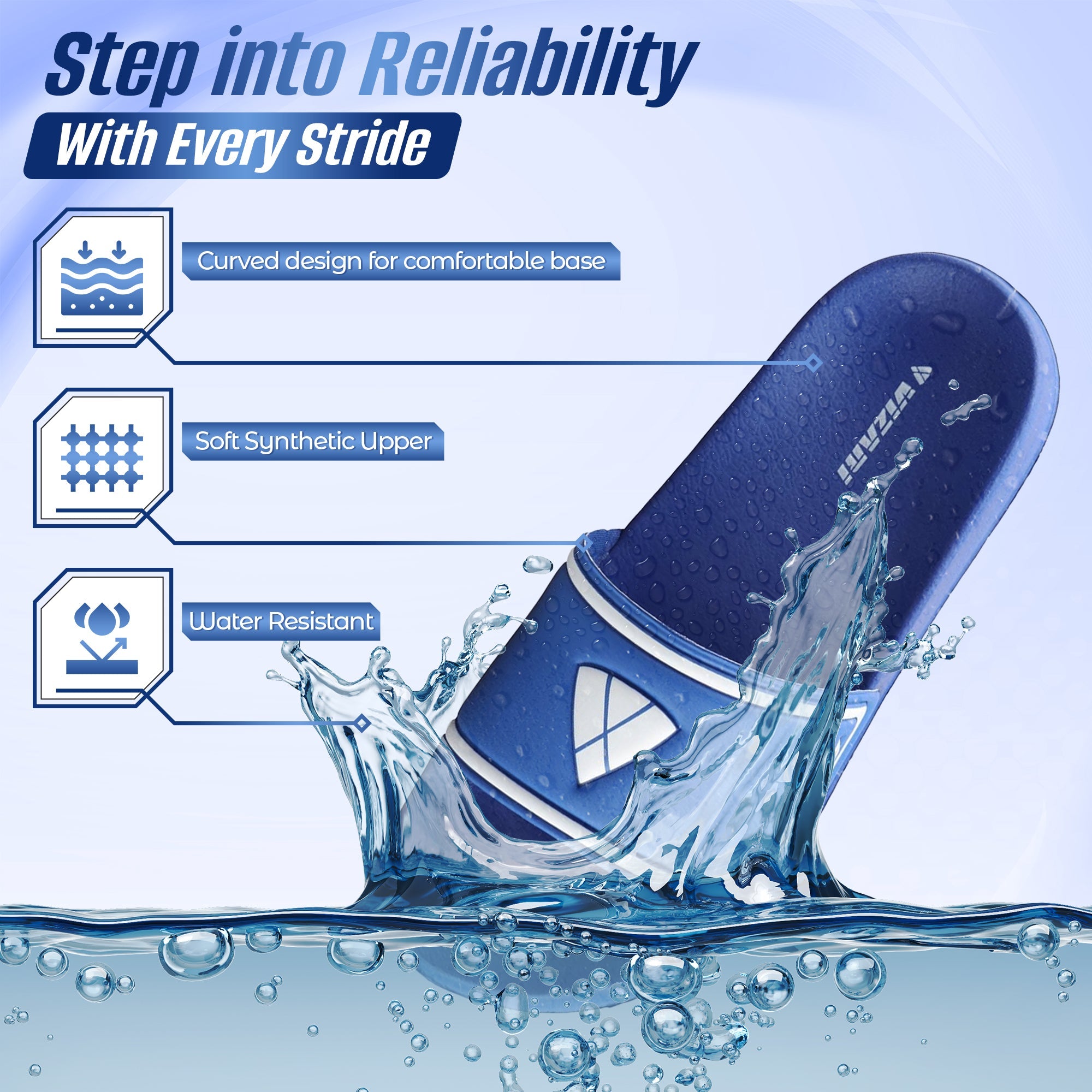 Youth Soccer Slide Sandals-Blue - Vizari Sports