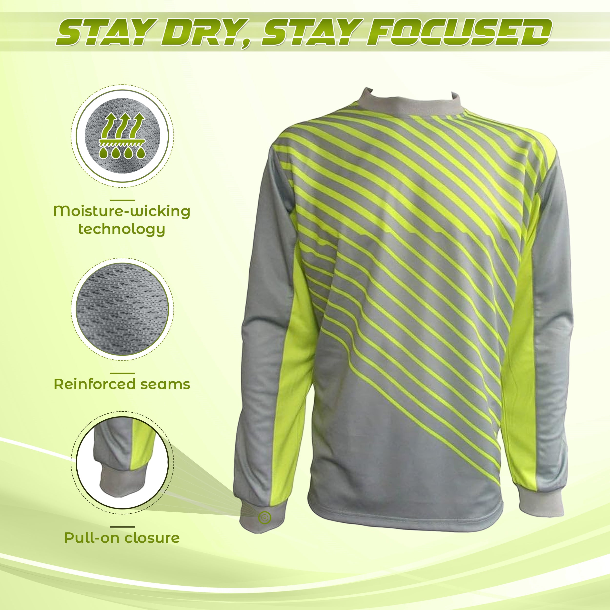 Vizari Arroyo Padded Long Sleeve Goalkeeper Jersey Grey/Yellow