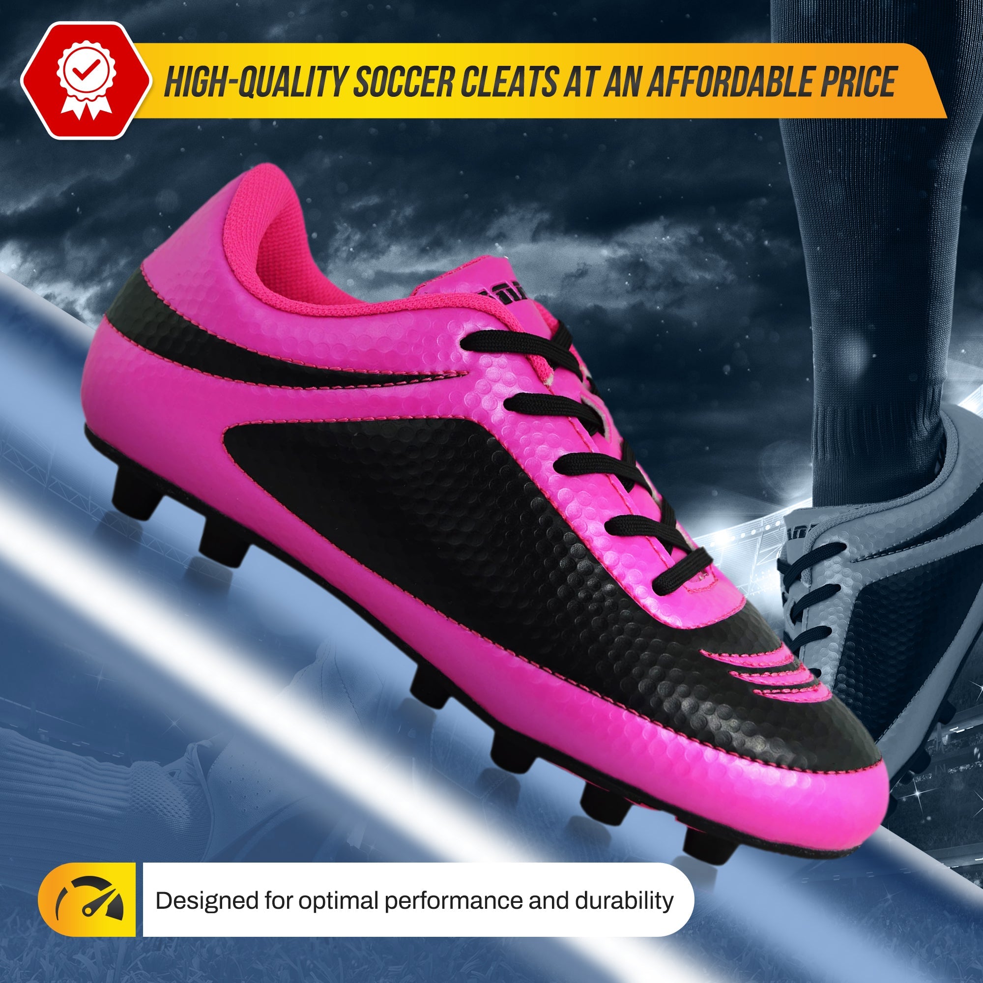 Vizari Sports Infinity Firm Ground Soccer Shoes – Pink/Black