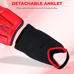 Zodiac Soccer Shin Guard with Detachable Ankle Protection-Red - Vizari Sports
