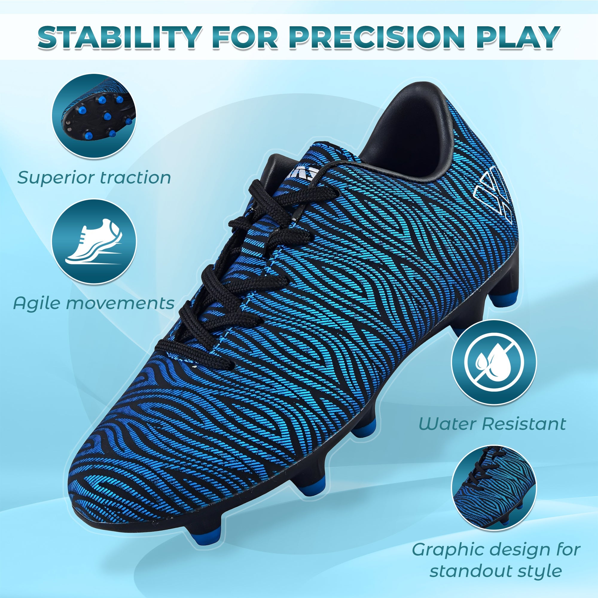 Vizari Teramo Firm Ground Soccer Shoes – Blue/Black