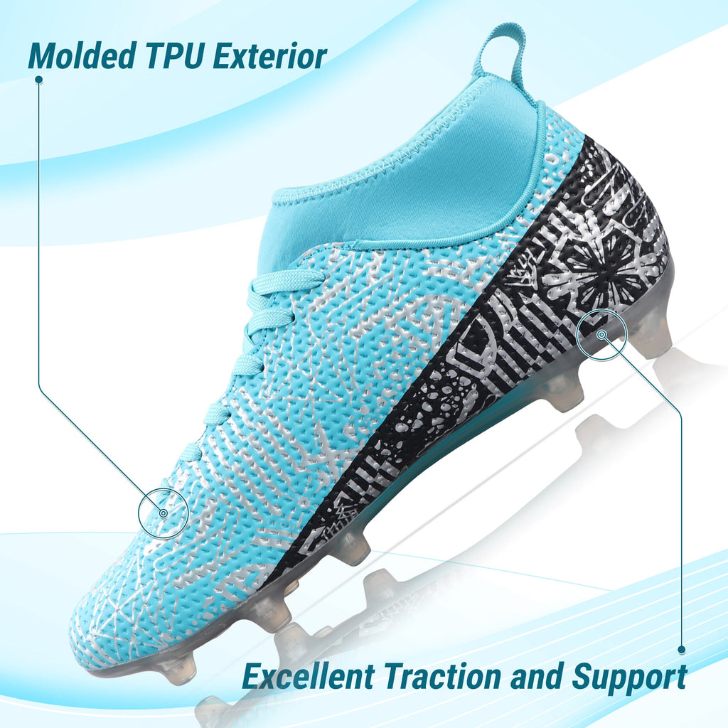 Saco Mid-Cut Adult Firm Ground Soccer Cleats - Mint/Black - Vizari Sports