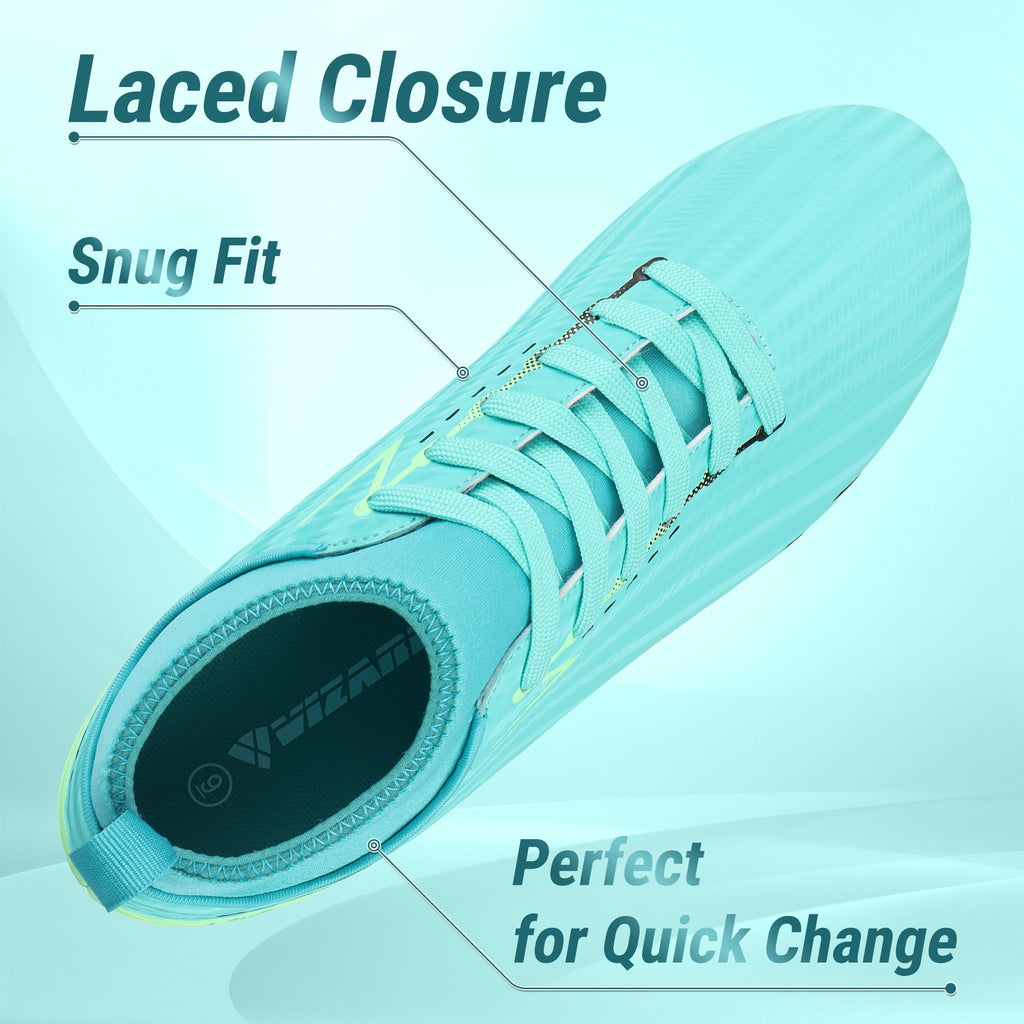 Vizari Tesoro Firm Ground Mid-Cut Soccer Shoes – Aqua/Mint