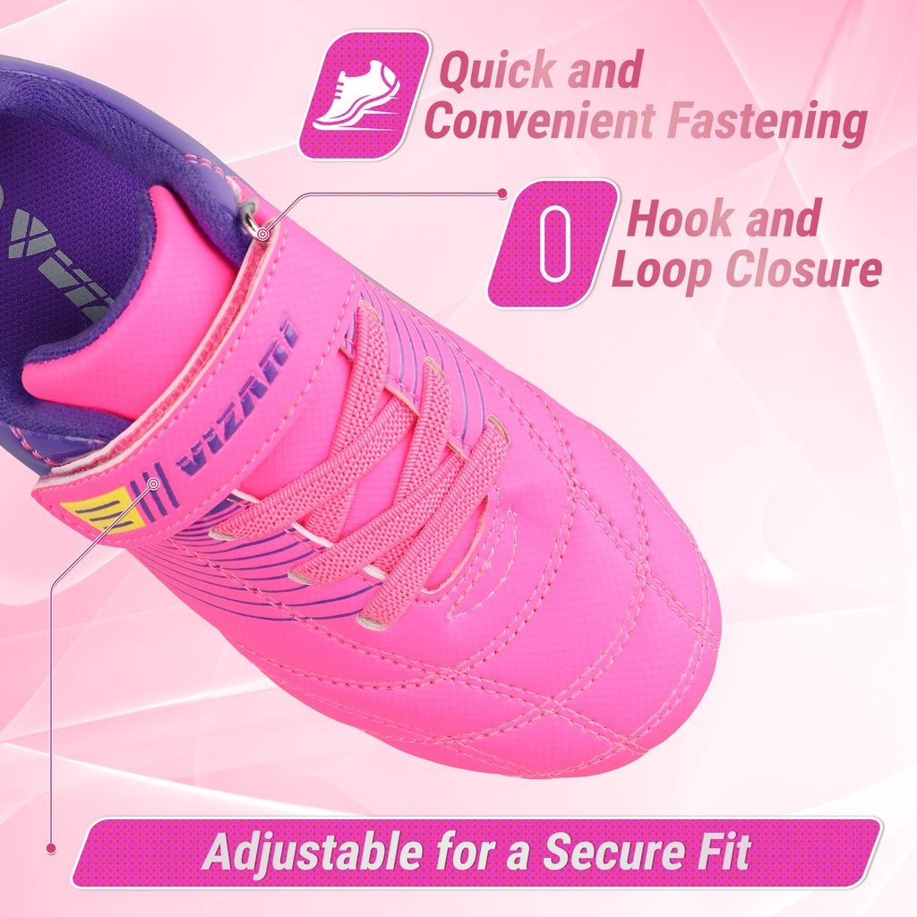 Vizari Loma Velcro Firm Ground Soccer Cleats - PInk/Purple