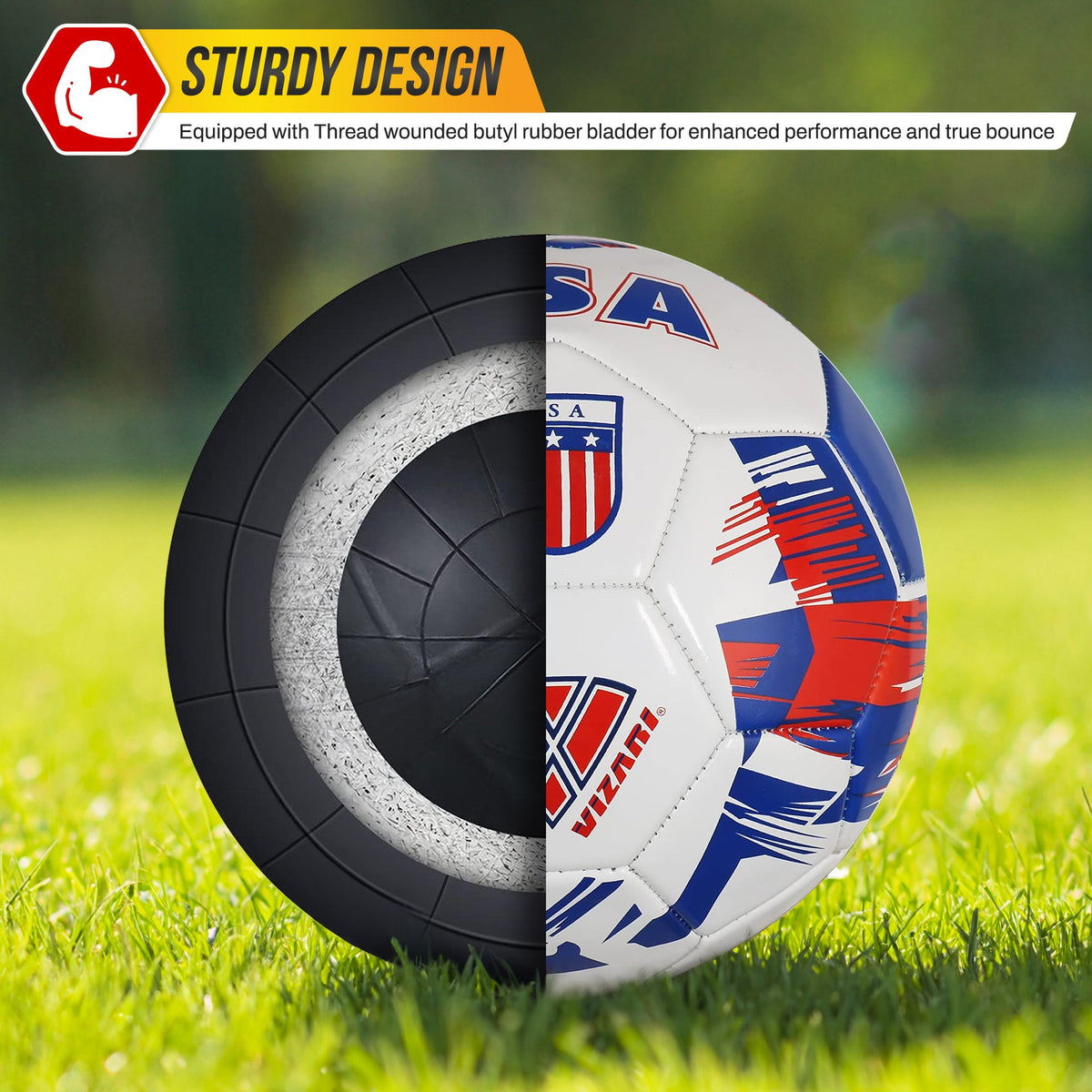 Vizari National Team Soccer Balls / Country Ball - USA White