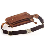 Loyofun Unisex Brown Genuine Leather Waist Bag Messenger Fanny Pack Bum Bag