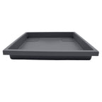 The Hc Companies 14 Inch Accent Square Plastic Plant Saucer - Indoor Outdoor Plant Trays For Pots - 14X14X18, Warm Gray