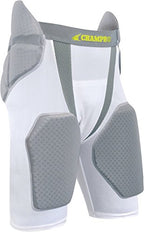Champro Youth Fpgu6 Tri-Flex 5-Pad Integrated Girdle, White/Grey Inset, M
