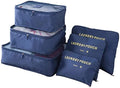 Coolkart Packing Cubes With Pouch & Toiletry Bag (Set Of 6) (Navy_Travelcube_Set6)