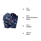 Wilson Nfl Stretch Fit Football Gloves - Youth, New England Patriots